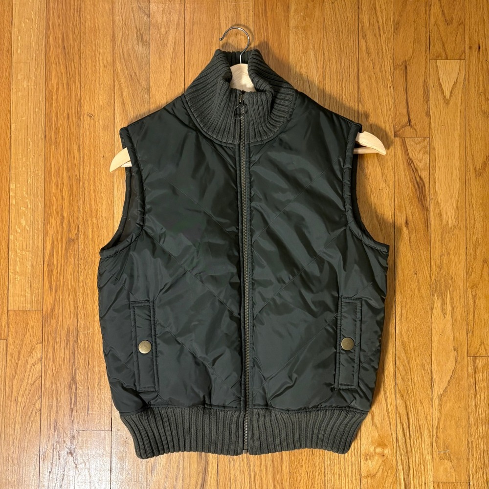 Caslon, Quilted Puffer Vest,‎ Olive Green, Small, MSRP $79